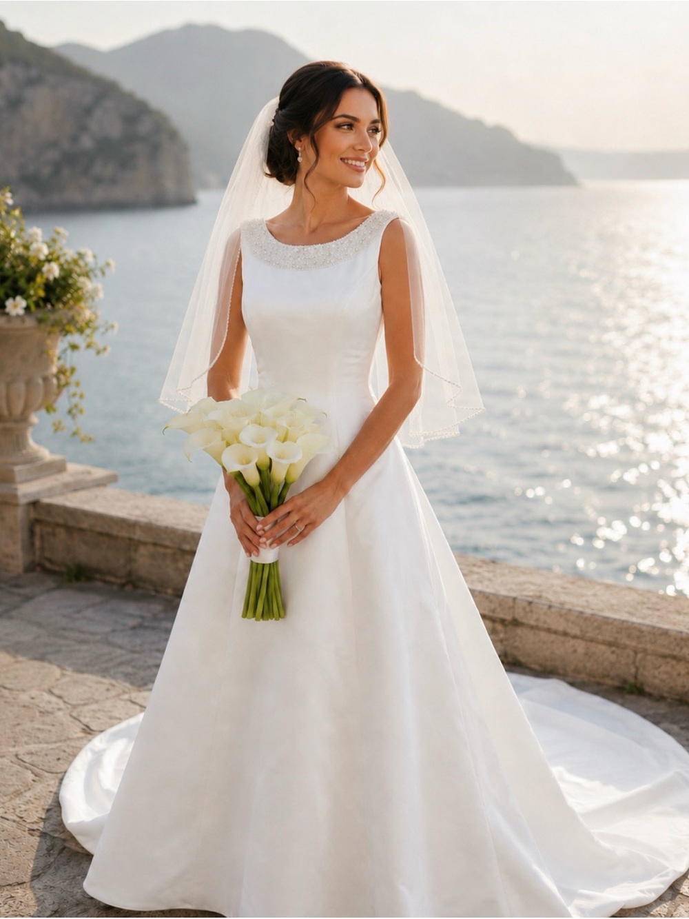 Alfred Angelo  White Beaded A-Line Wedding Gown